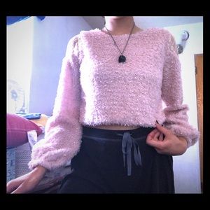 Pink fuzzy sweater